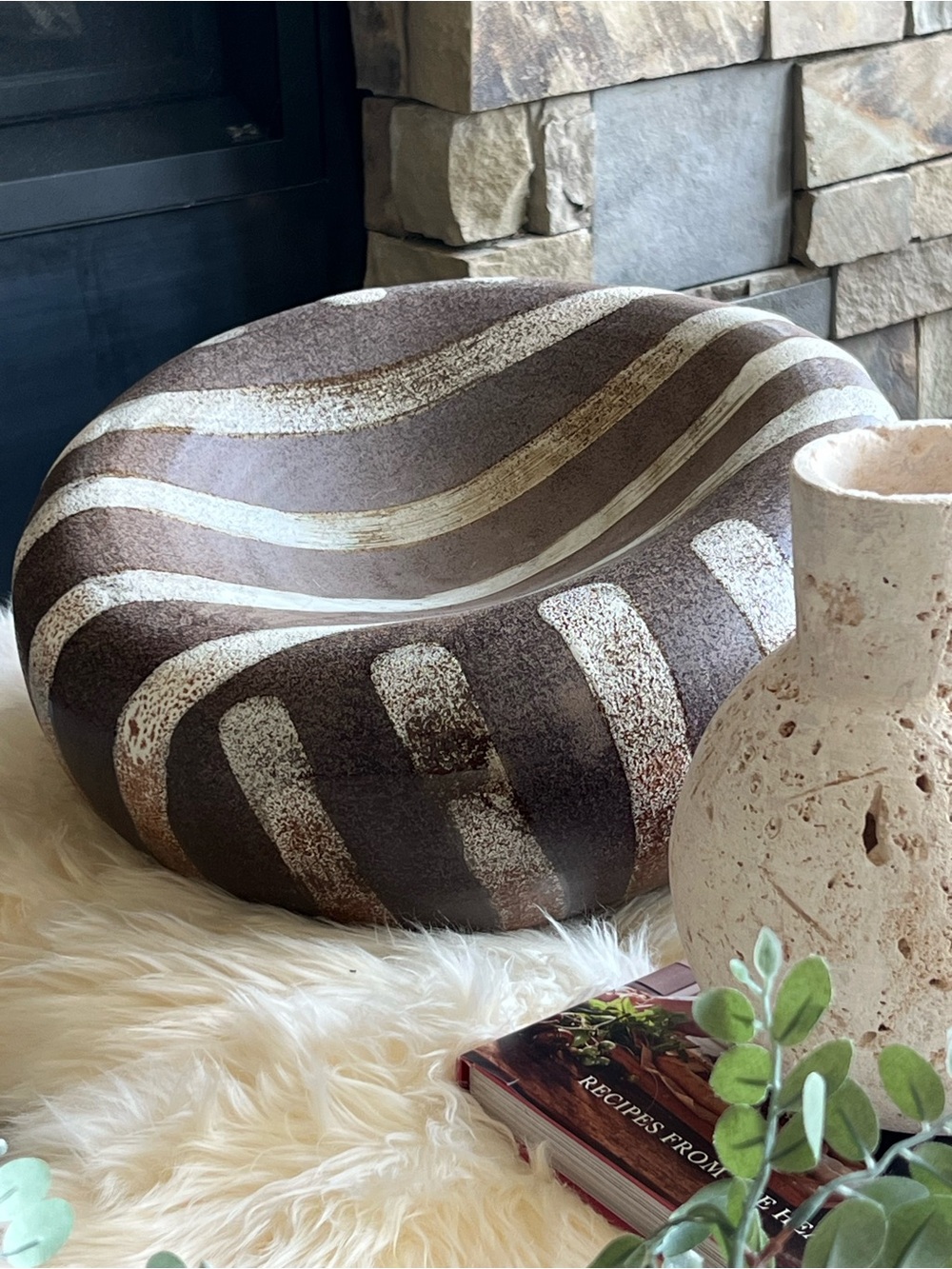 Lulu & Georgia Kelton Oversized Sculptural Stoneware Bowl
 Like New Condition
